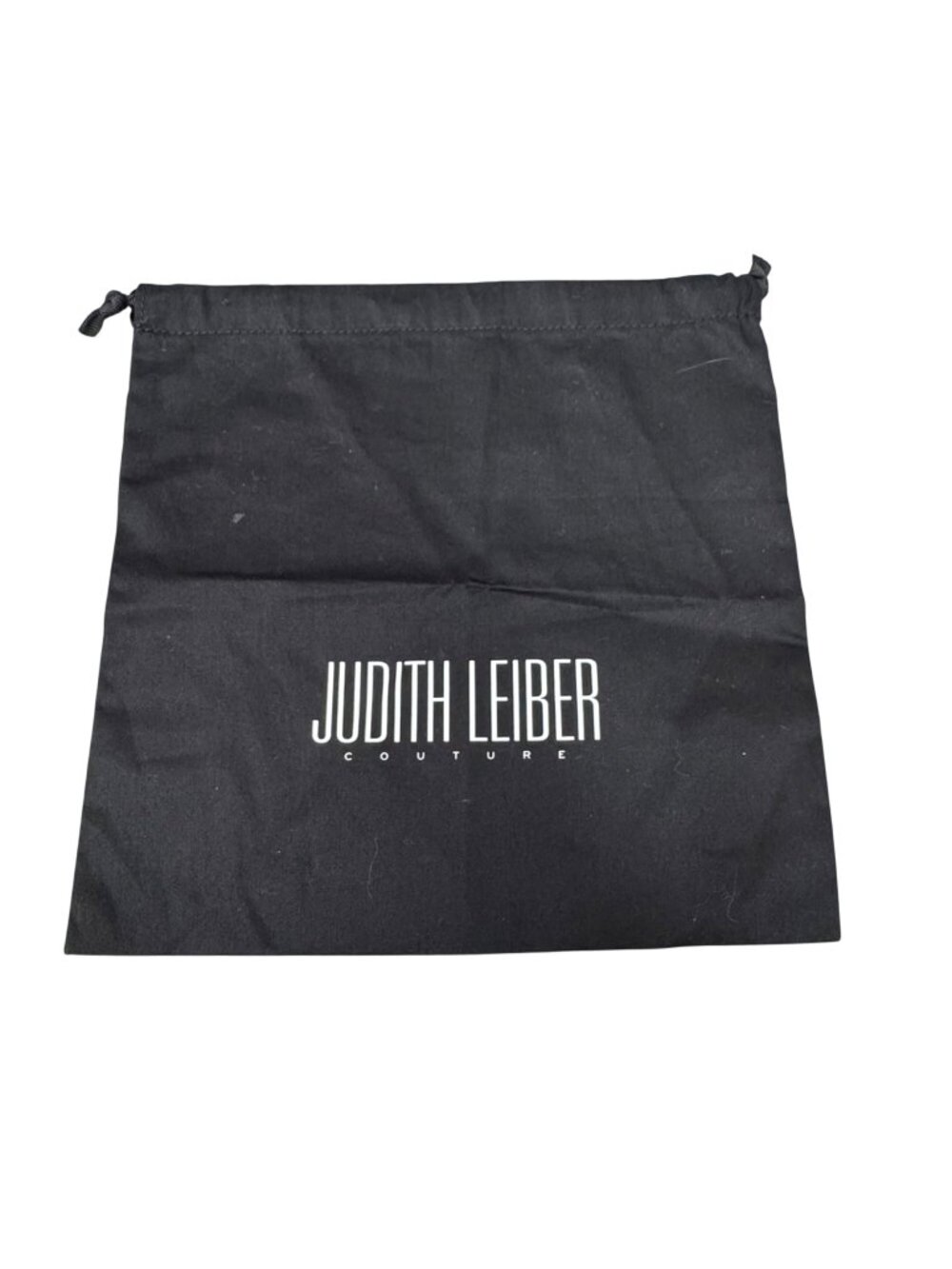 Judith Leiber Couture Black Dust Bag  Drawstring Storage 10x10 Clutch Minaudiere